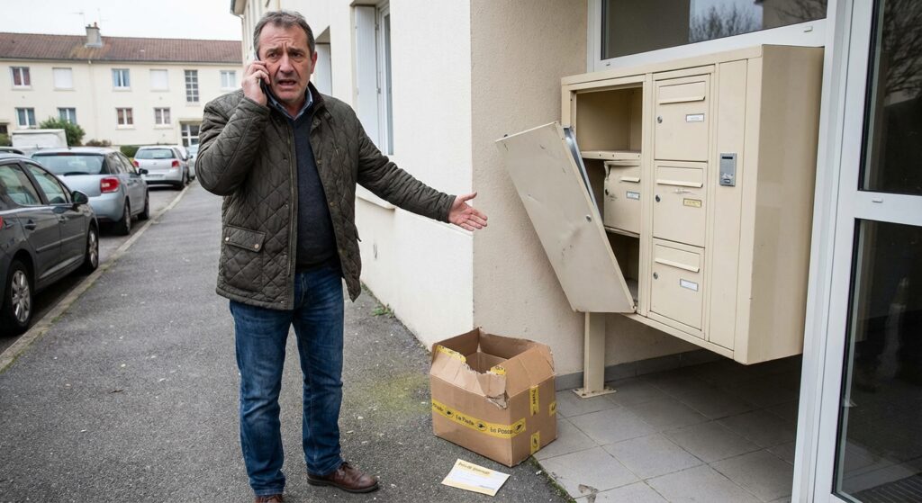 Particulier constatant l'effraction de sa boîte aux lettres et le vol de son colis attendu