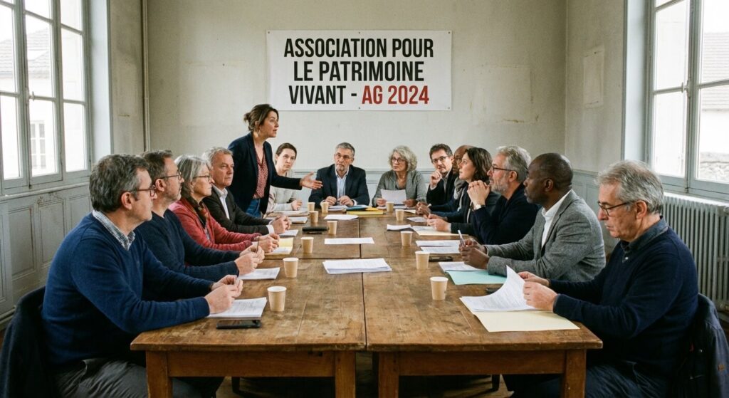 Membres du conseil d'administration d'une association loi 1901 débattant lors d'une assemblée générale