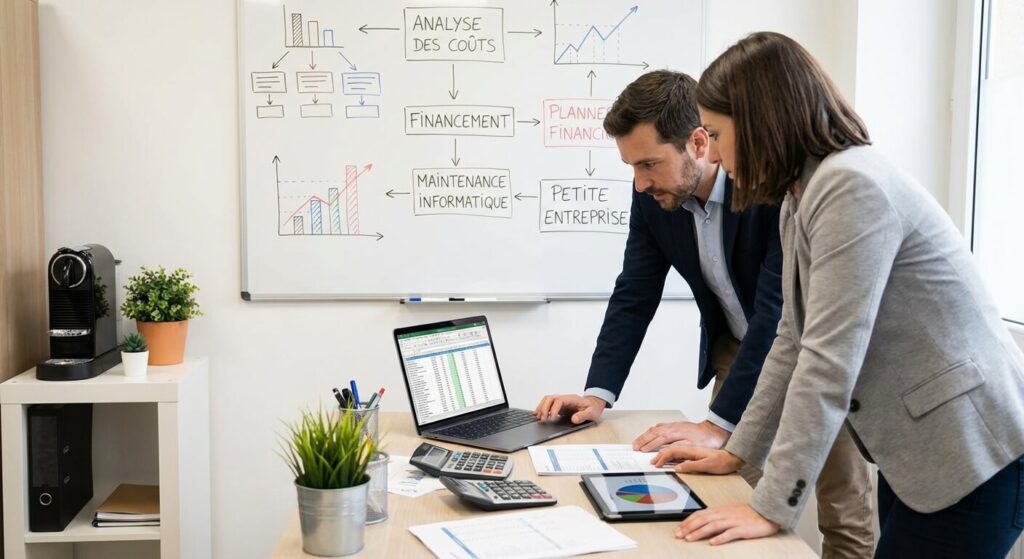 Analyse des coûts et du financement de la maintenance informatique pour une petite entreprise.