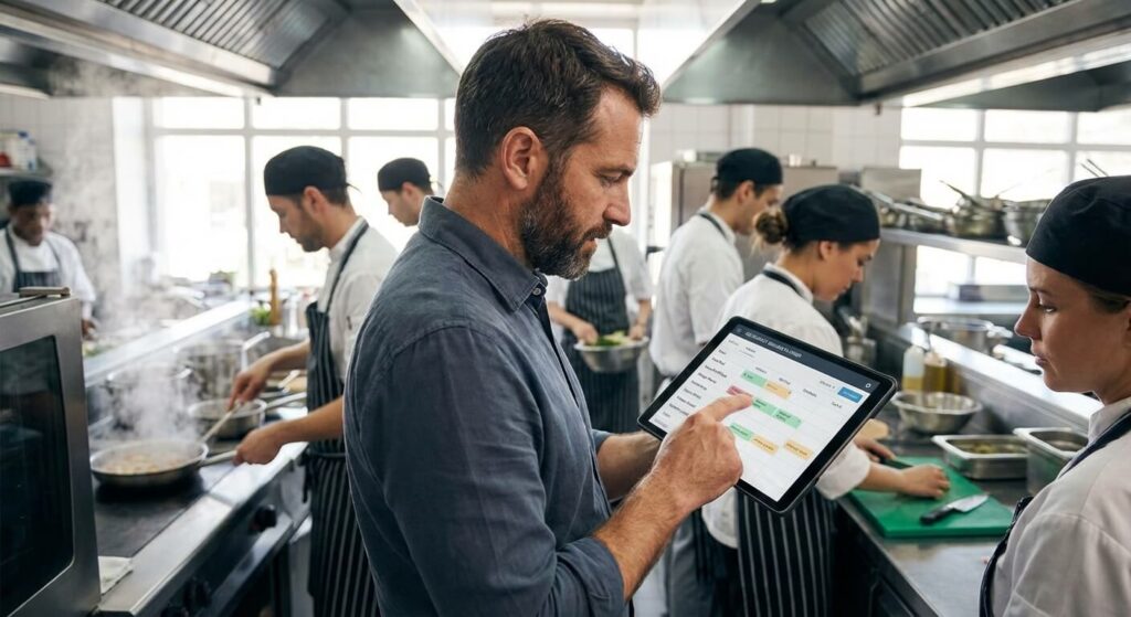 Simplifiez la gestion de votre restaurant avec un logiciel RH 1 Manager utilisant un logiciel de planning restauration sur tablette pour organiser sa brigade.