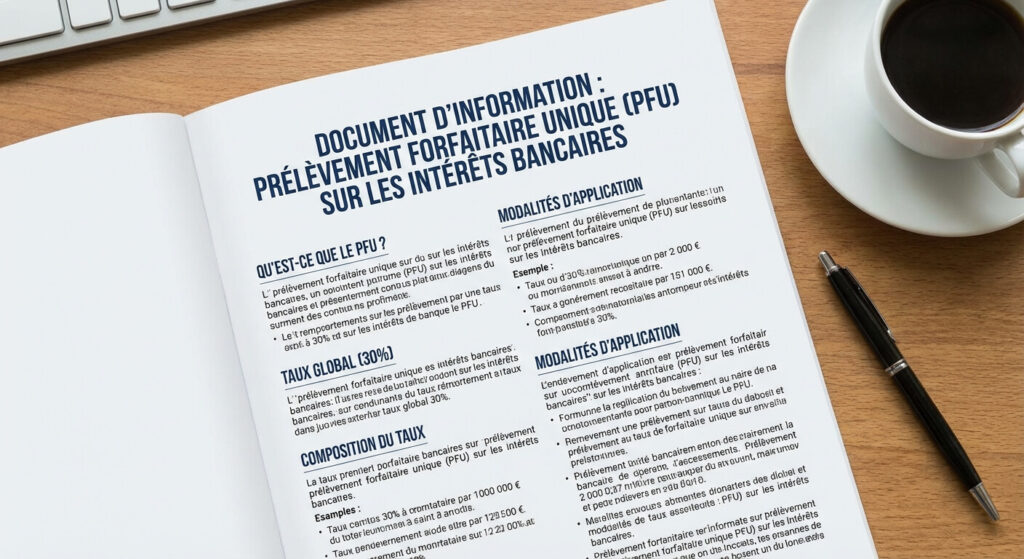 Document expliquant le prélèvement forfaitaire unique sur les intérêts bancaires