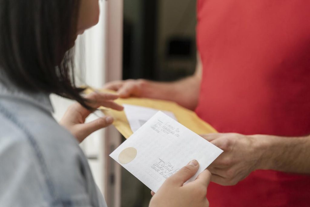 Lettre de mise en demeure pour rachat de créance bancaire reçue par courrier postal.
