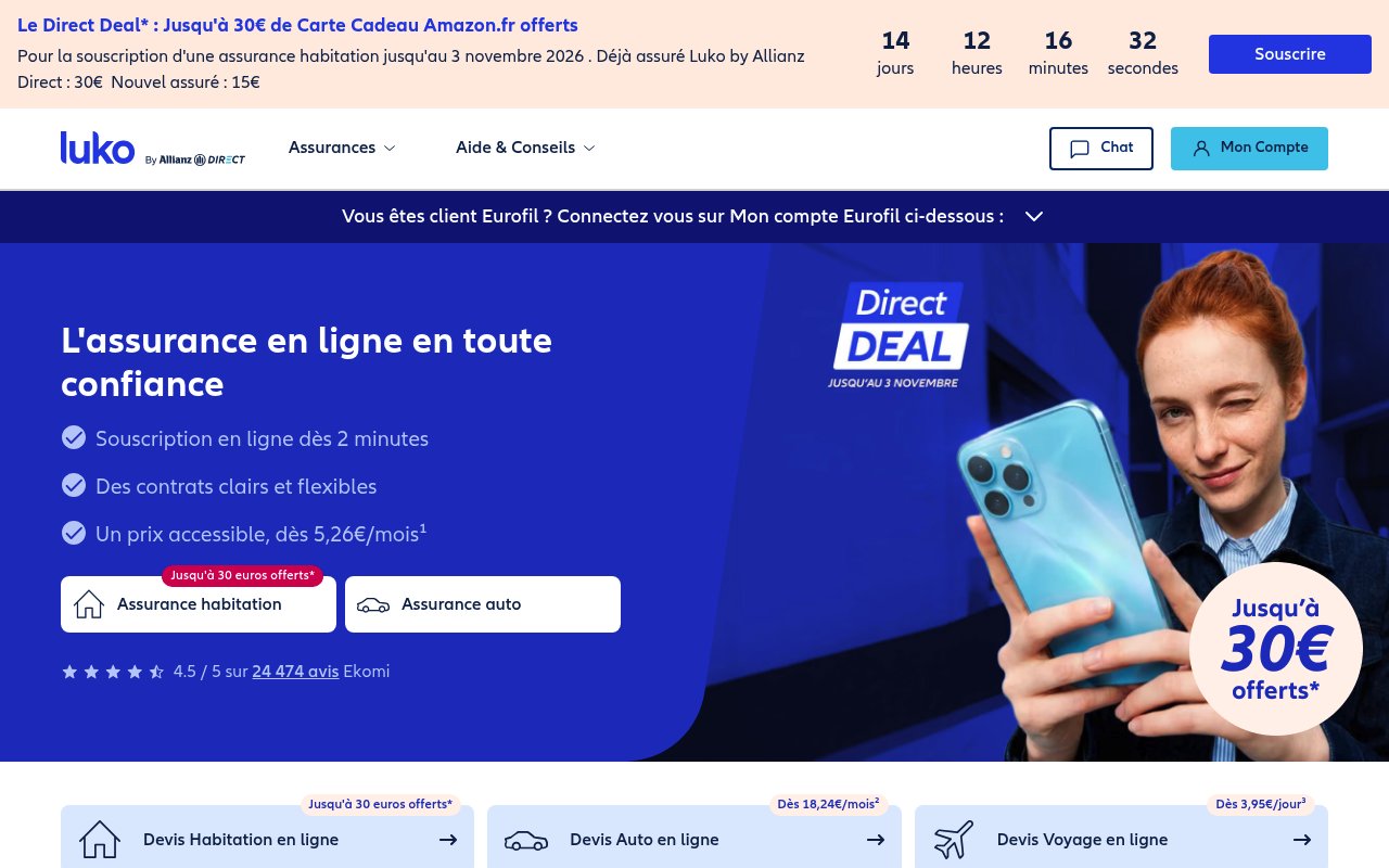 Assureurs traditionnels vs Néo-assureurs : où payer son assurance auto moins cher ? 5 Aperçu du site Eurofil