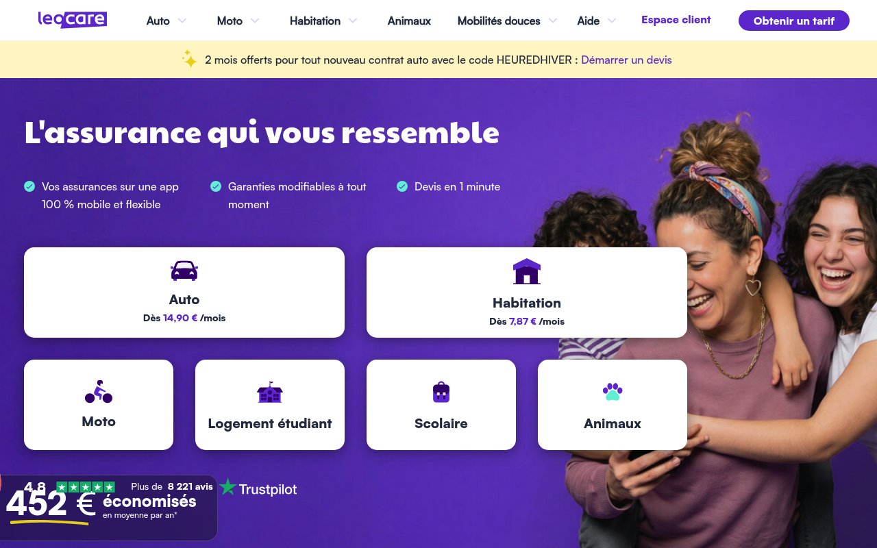 Assureurs traditionnels vs Néo-assureurs : où payer son assurance auto moins cher ? 8 Aperçu du site Leocare