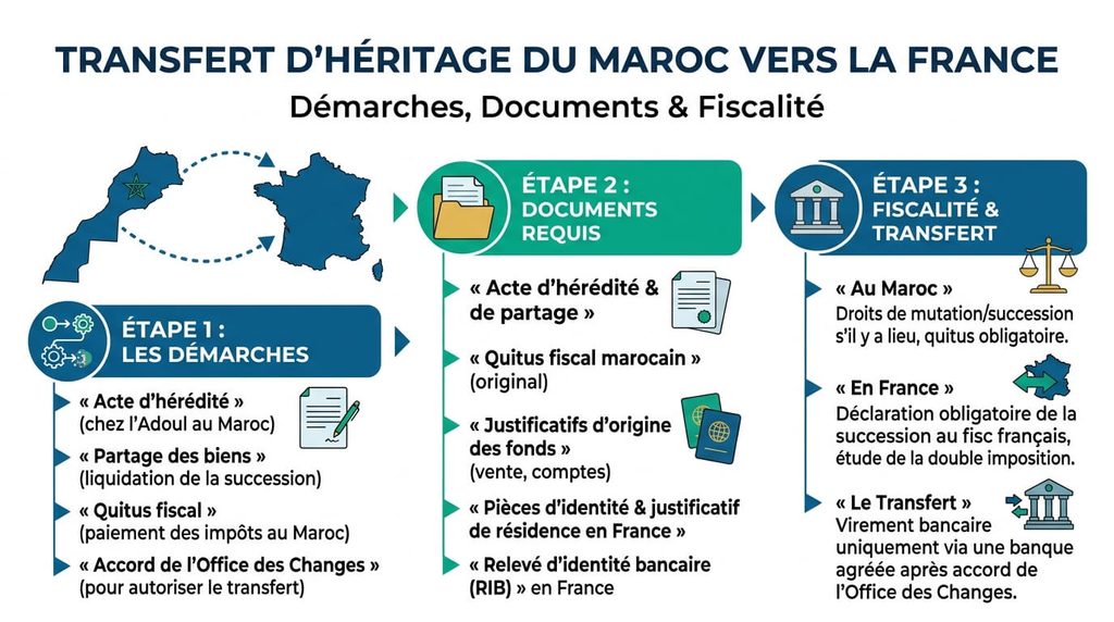 Transfert d’héritage du Maroc vers la France : démarches, documents et fiscalité 3