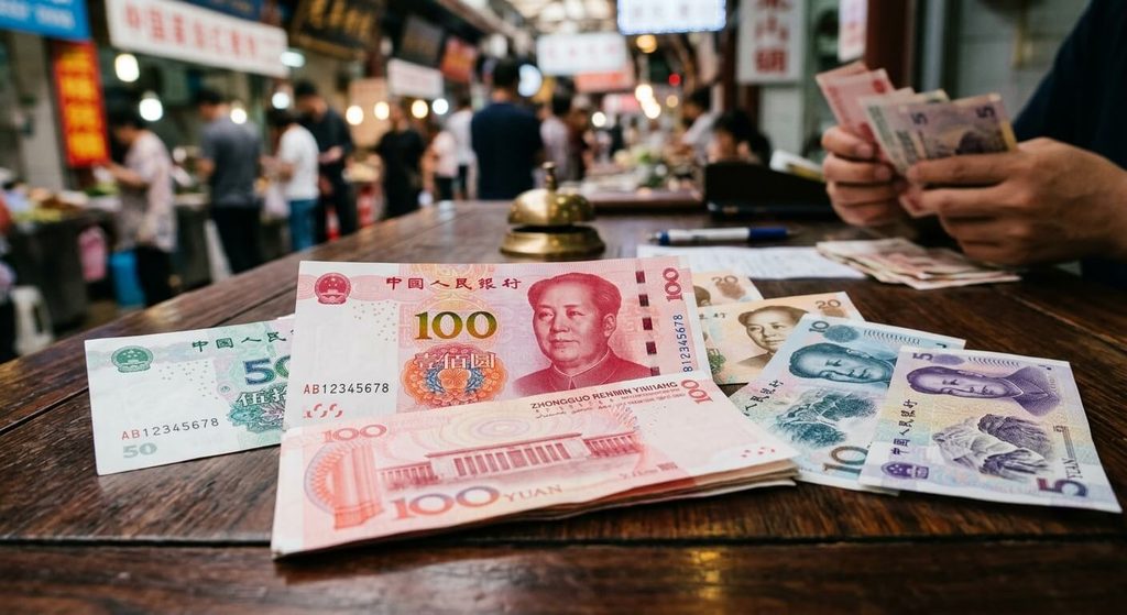 Billets de yuans chinois illustrant le risque de change lors d'un investissement obligataire.
